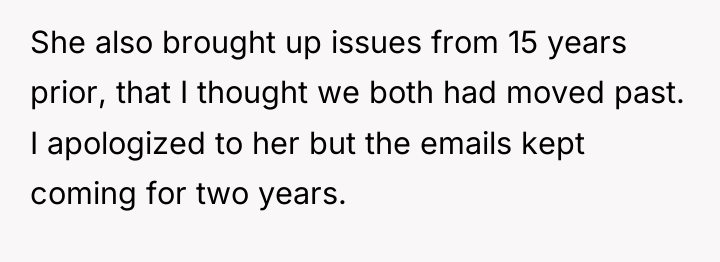 She also brought up issues from 15 years prior, that...