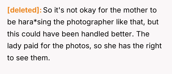 [deleted] So it's not okay for the mother to be...