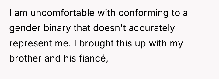 I am uncomfortable with conforming to a gender binary that...