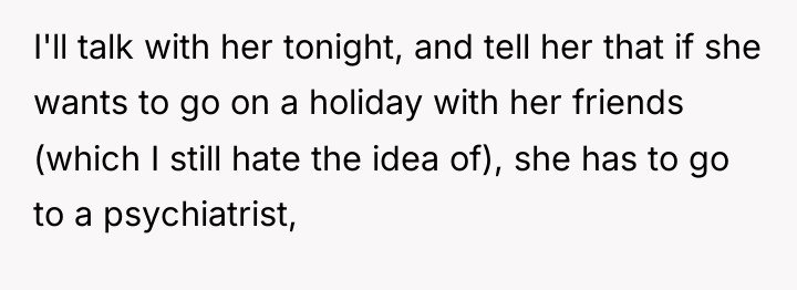 I'll talk with her tonight, and tell her that if...