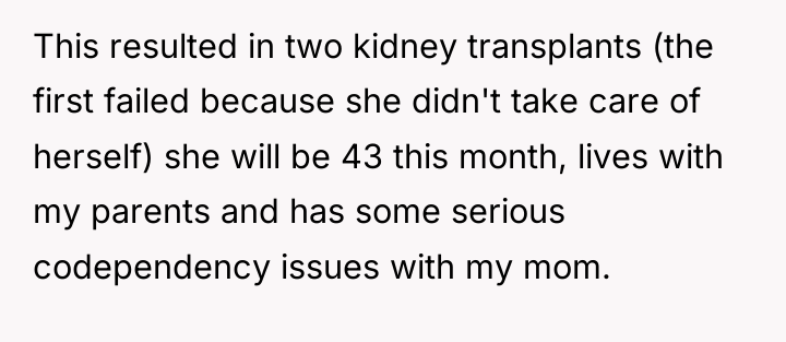 This resulted in two kidney transplants (the first failed because...