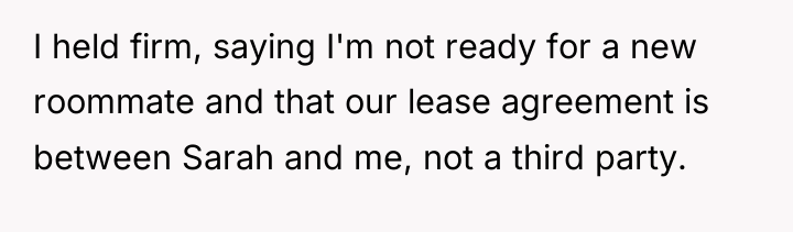 I held firm, saying I'm not ready for a new...