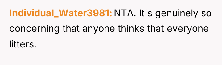Individual_Water3981 NTA. It's genuinely so concerning that anyone thinks that...