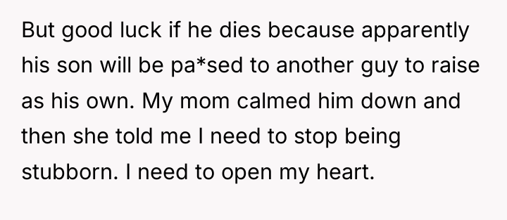 But good luck if he dies because apparently his son...