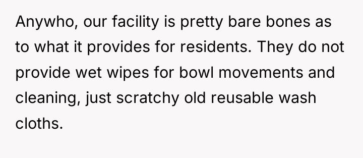 Anywho, our facility is pretty bare bones as to what...