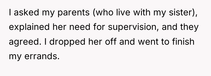 I asked my parents (who live with my sister), explained...