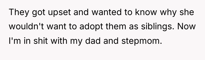 They got upset and wanted to know why she wouldn't...