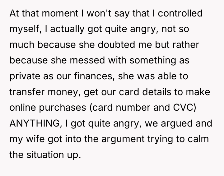 At that moment I won't say that I controlled myself,...