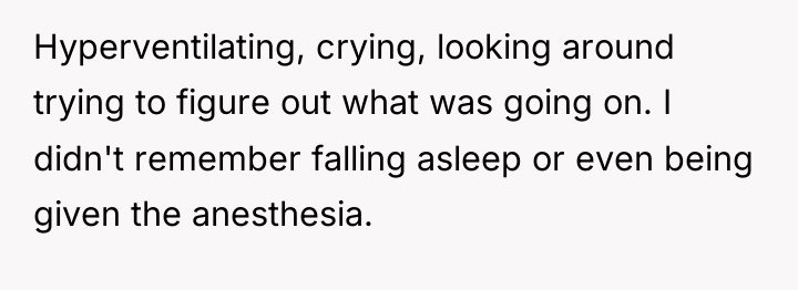 Hyperventilating, crying, looking around trying to figure out what was...
