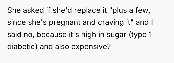 She asked if she'd replace it "plus a few, since...