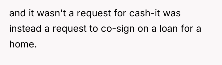 and it wasn't a request for cash-it was instead a...