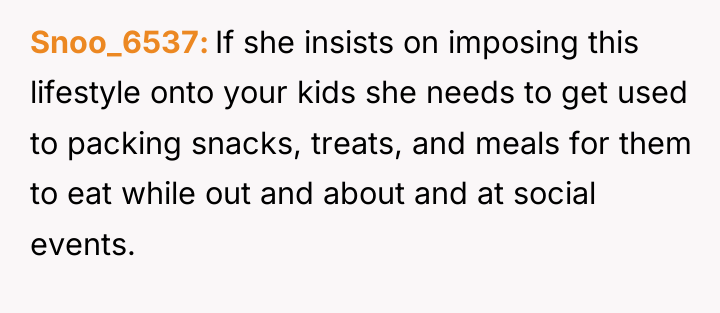 Snoo_6537 If she insists on imposing this lifestyle onto your...
