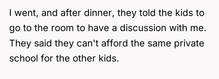 I went, and after dinner, they told the kids to...