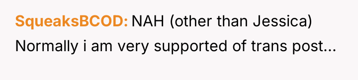 SqueaksBCOD NAH (other than Jessica) Normally i am very supported...