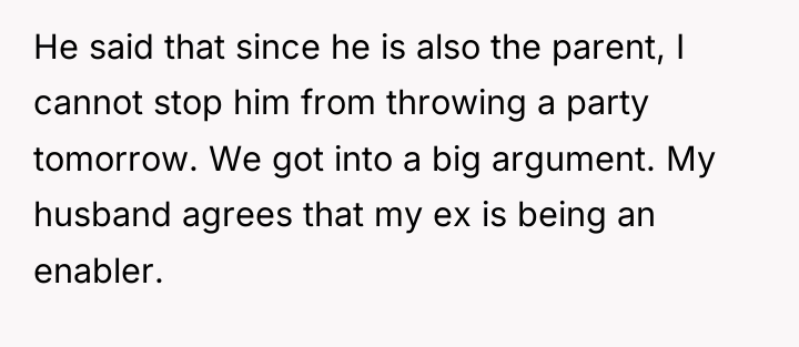 He said that since he is also the parent, I...