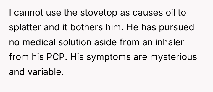 I cannot use the stovetop as causes oil to splatter...