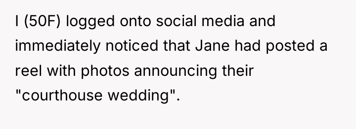 I (50F) logged onto social media and immediately noticed that...