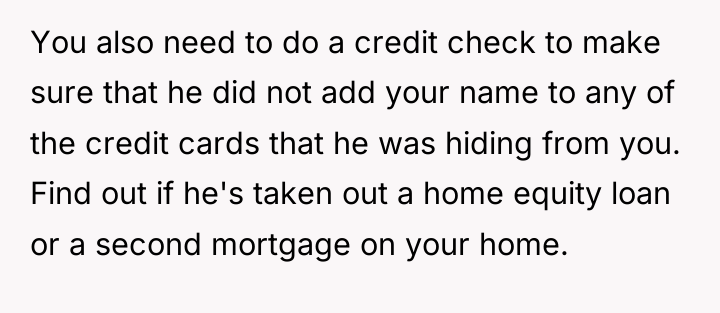 You also need to do a credit check to make...