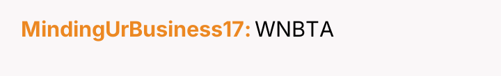 MindingUrBusiness17 WNBTA