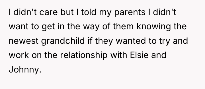 I didn't care but I told my parents I didn't...