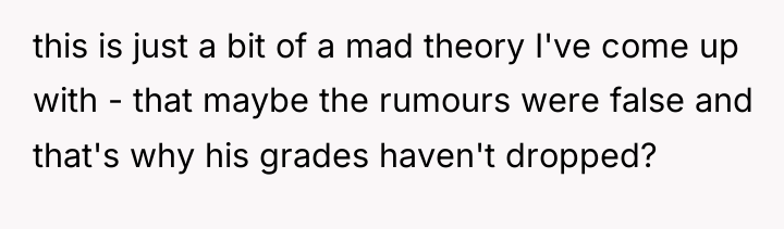 this is just a bit of a mad theory I've...