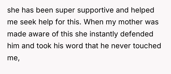 she has been super supportive and helped me seek help...
