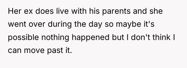 Her ex does live with his parents and she went...