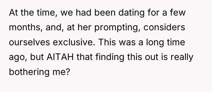 At the time, we had been dating for a few...