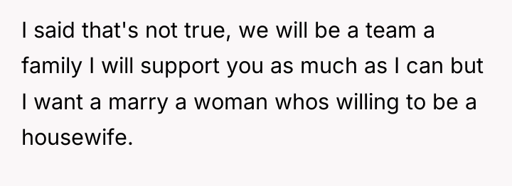 I said that's not true, we will be a team...