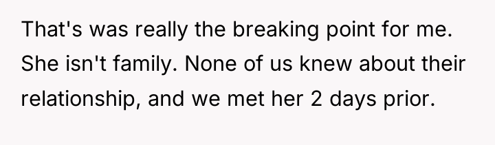 That's was really the breaking point for me. She isn't...