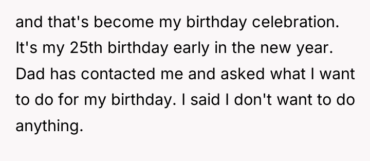 and that's become my birthday celebration. It's my 25th birthday...