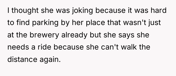 I thought she was joking because it was hard to...