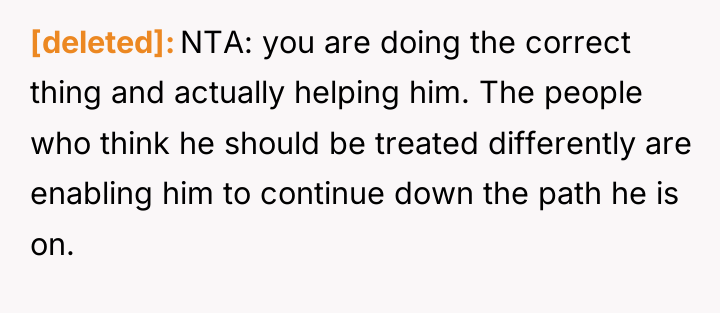 [deleted] NTA: you are doing the correct thing and actually...