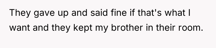 They gave up and said fine if that's what I...