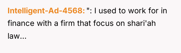 Intelligent-Ad-4568 ": I used to work for in finance with...