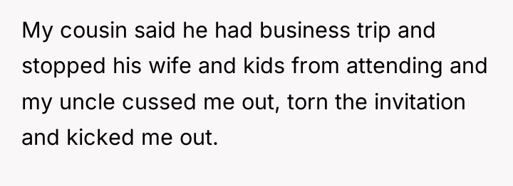My cousin said he had business trip and stopped his...