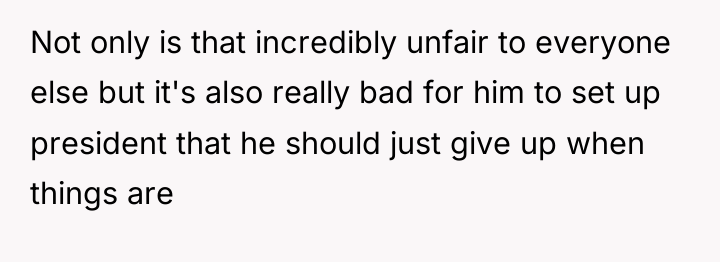 Not only is that incredibly unfair to everyone else but...