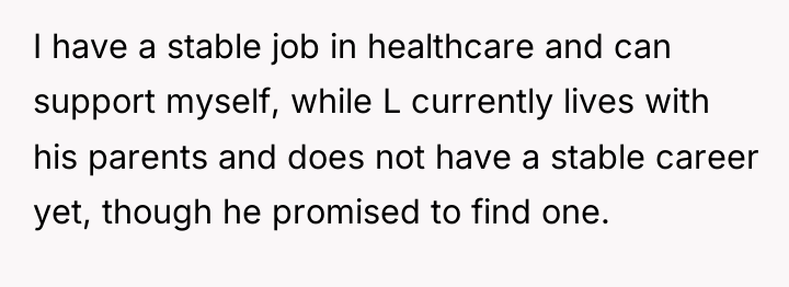 I have a stable job in healthcare and can support...
