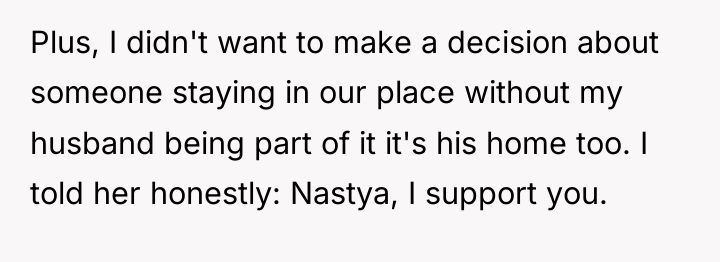 Plus, I didn't want to make a decision about someone...