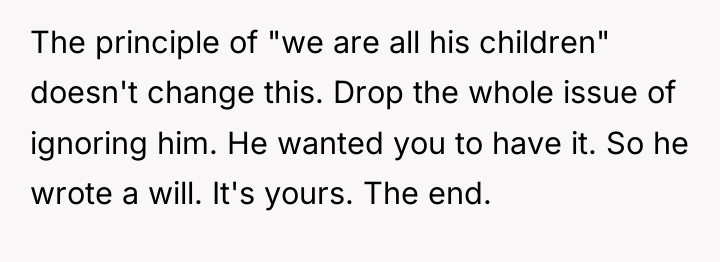 The principle of "we are all his children" doesn't change...