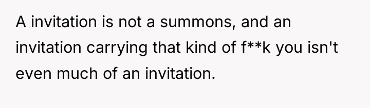 A invitation is not a summons, and an invitation carrying...