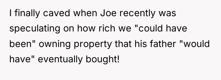 I finally caved when Joe recently was speculating on how...