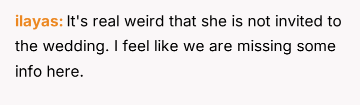 ilayas It's real weird that she is not invited to...
