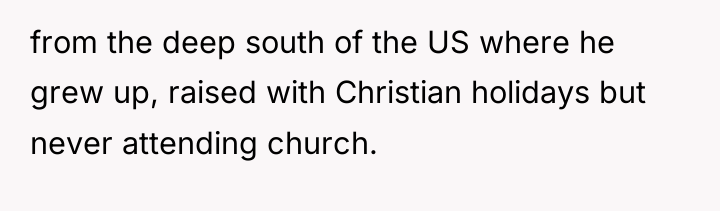 from the deep south of the US where he grew...
