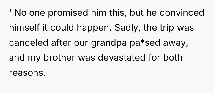 ' No one promised him this, but he convinced himself...