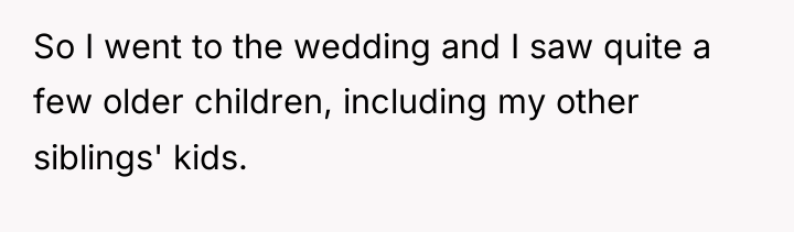 So I went to the wedding and I saw quite...