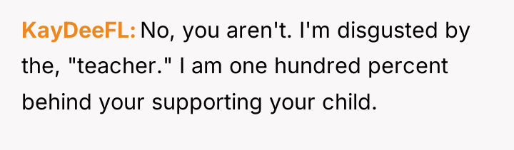 KayDeeFL No, you aren't. I'm disgusted by the, "teacher." I...