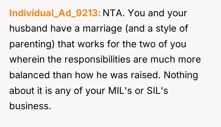 Individual_Ad_9213 NTA. You and your husband have a marriage (and...