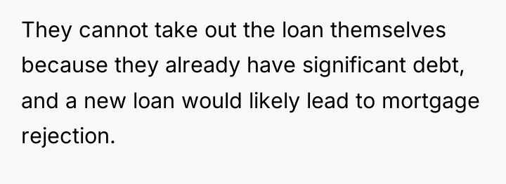 They cannot take out the loan themselves because they already...