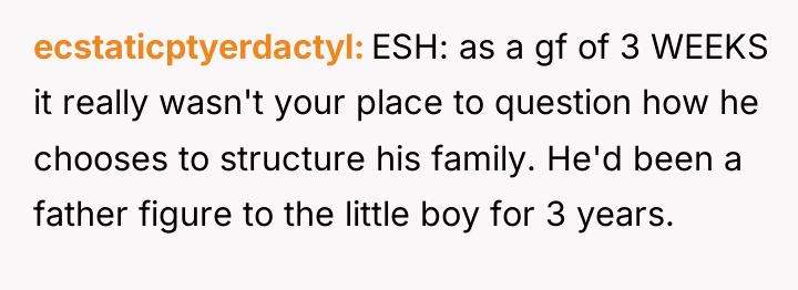 ecstaticptyerdactyl ESH: as a gf of 3 WEEKS it really...